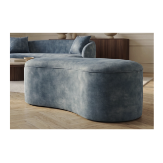Puf arcón NYJY en terciopelo – Azul – 120 x 40 x 50 cm