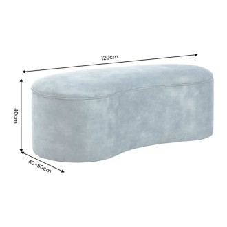 Puf arcón NYJY en terciopelo – Azul – 120 x 40 x 50 cm