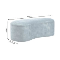 Pouf coffre NYJY en velours – Bleu – 120 x 40 x 50 cm