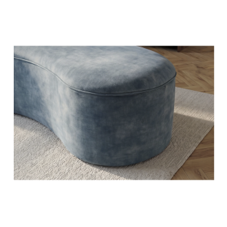 Puf arcón NYJY en terciopelo – Azul – 120 x 40 x 50 cm