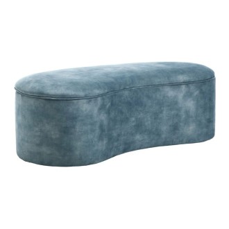 Puf arcón NYJY en terciopelo – Azul – 120 x 40 x 50 cm