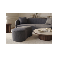 Pouf coffre NYJY en velours – Gris graphite – 120 x 40 x 50 cm