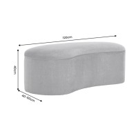 Pouf coffre NYJY en velours – Gris graphite – 120 x 40 x 50 cm