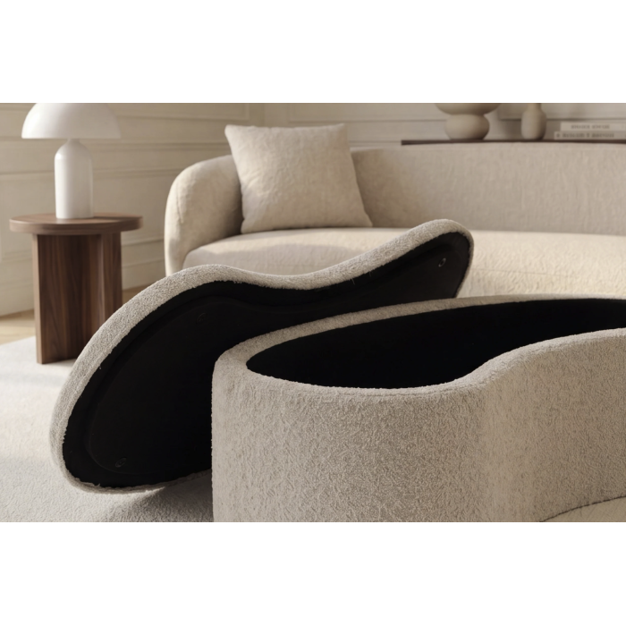 Zoom sur le pouf NYJY champagne ouvert