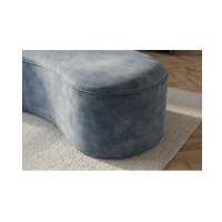 Zoom sur le côté du pouf bleu NYJY