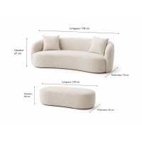 Canapé et pouf NYJY champagne dimensions
