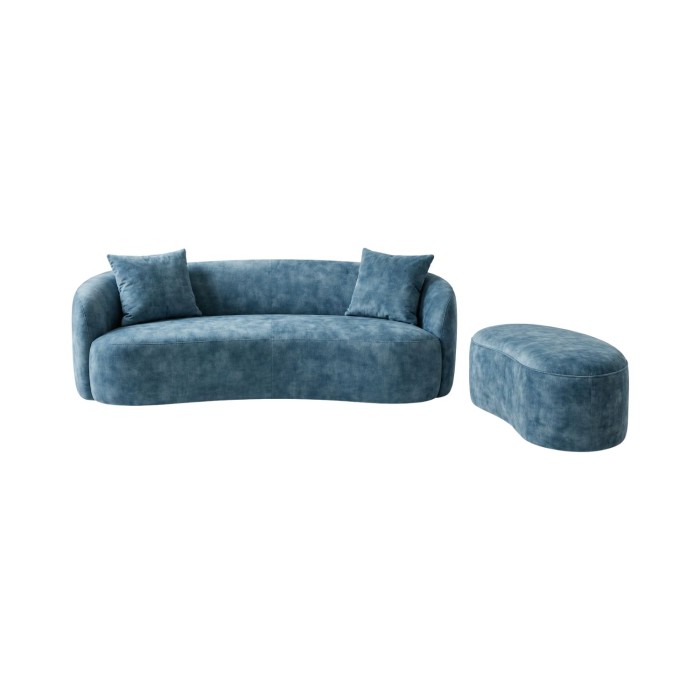 Canapé et pouf NYJY bleu