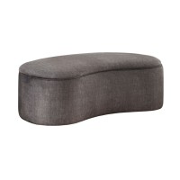 Pouf gris foncé NYJY sur fond blanc