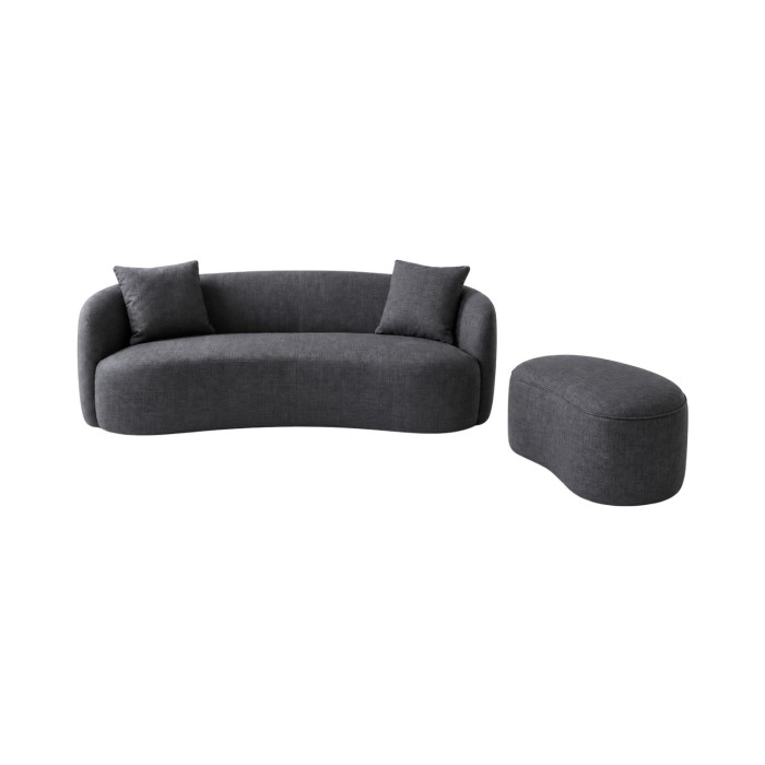 Canapé et pouf NYJY gris foncé