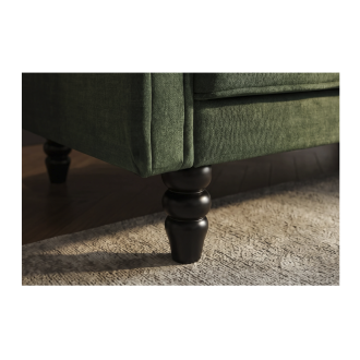 Divano diritto MILES convertibile 3 posti in velluto capitonné - Verde scuro - 220 x 85 x 120 cm