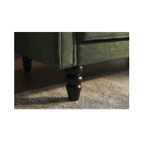 Zoom sur les pieds du canapé convertible MILES vert