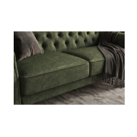 Zoom sur l'assise du canapé convertible MILES vert