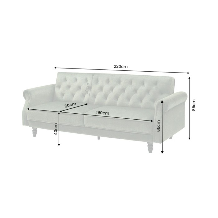 Canapé convertible MILES vert dimensions