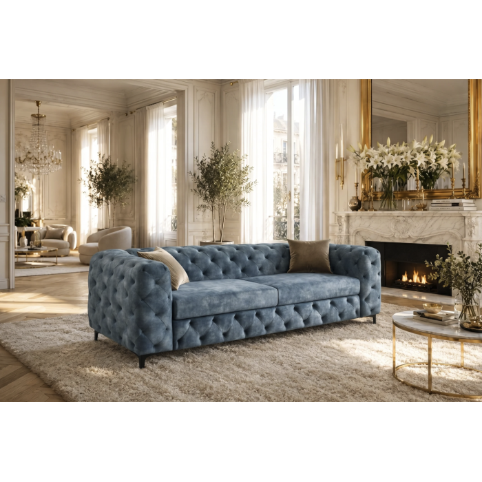 Canapé VELENA bleu vu éloignée