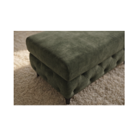 Pouf VELENA en velours capitonné – Vert foncé – 95 x 49 x 62 cm