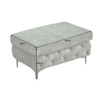 Pouf VELENA en velours capitonné – Vert foncé – 95 x 49 x 62 cm