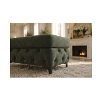 Zoom sur le côté du pouf VELENA vert foncé