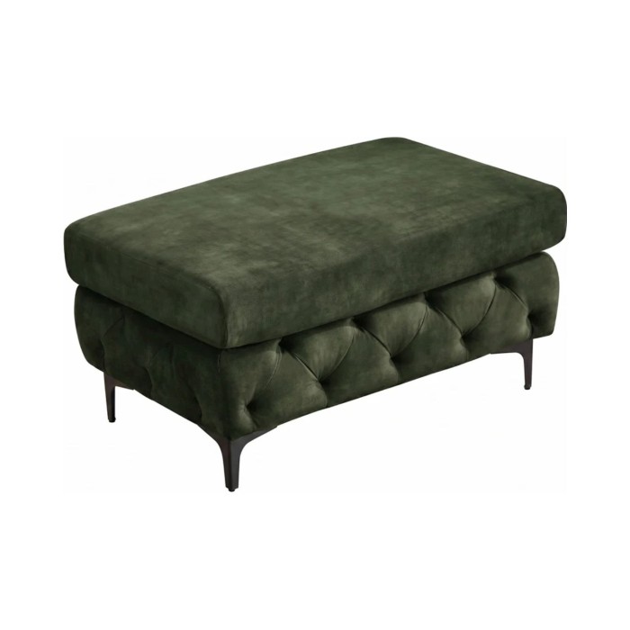 Pouf VELENA vert foncé sur fond blanc