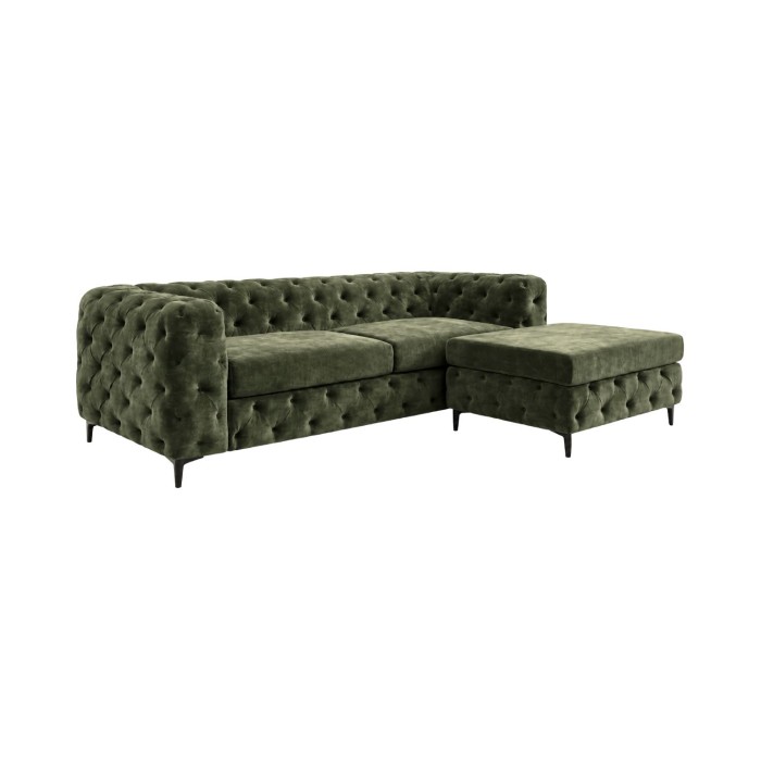 Canapé et pouf VELENA vert foncé