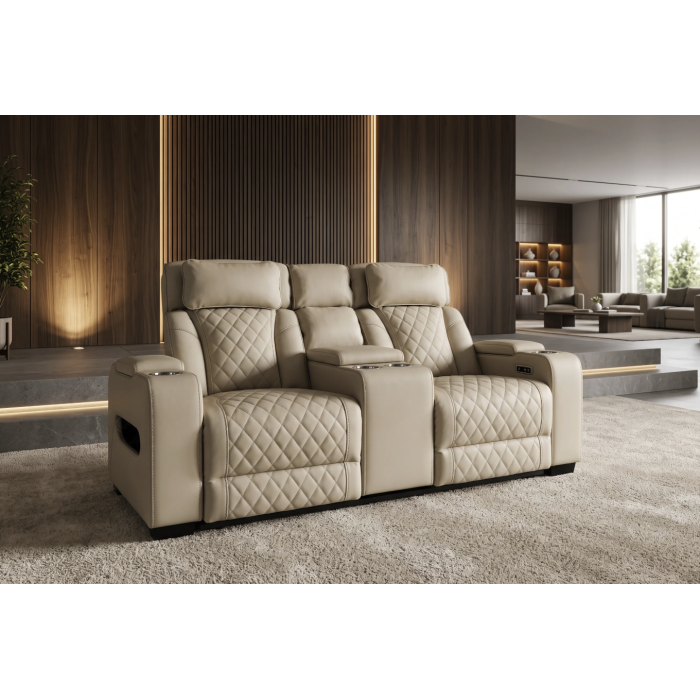 Canapé relax DOMUS beige mis en situation