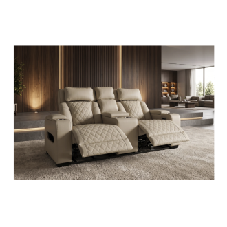 Canapé relax DOMUS beige avec les jambières semi relevées