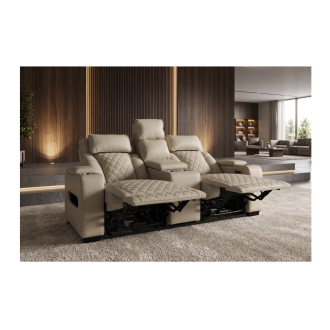 Canapé relax DOMUS beige avec les jambières relevées
