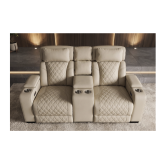 Canapé relax DOMUS beige vu de face et de haut