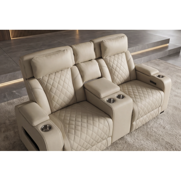 Canapé relax DOMUS beige vu de haut et de côté