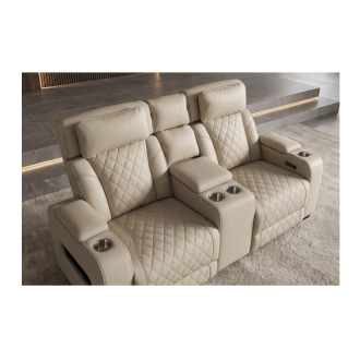 Canapé relax DOMUS beige vu de haut et de côté