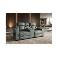 Canapé relax DOMUS 2 places en similicuir – Vert menthe – 190 x 101 x 103 cm