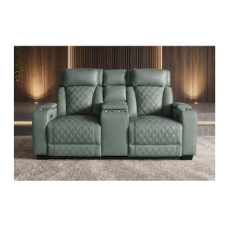 Canapé cinéma relax DOMUS 2 plaatsen in kunstleer - Muntgroen - 190 x 101 x 103 cm