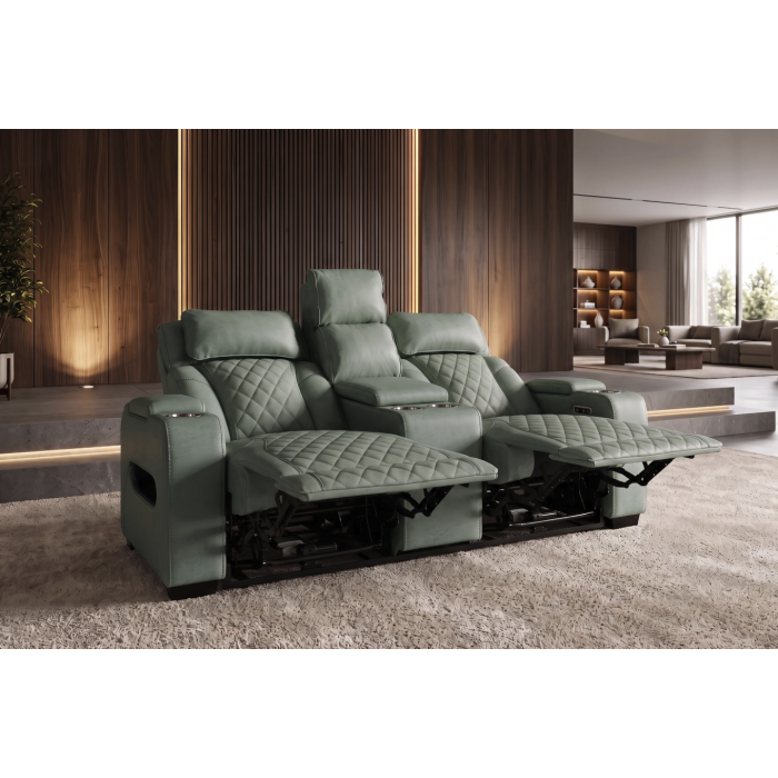 Canapé relax DOMUS vert avec jambières relevées
