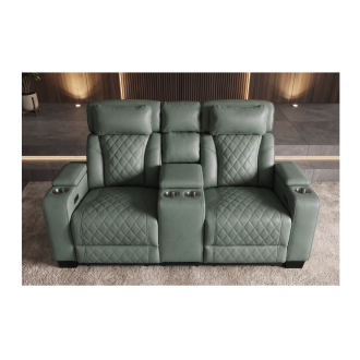 Canapé cinéma relax DOMUS 2 plaatsen in kunstleer - Muntgroen - 190 x 101 x 103 cm