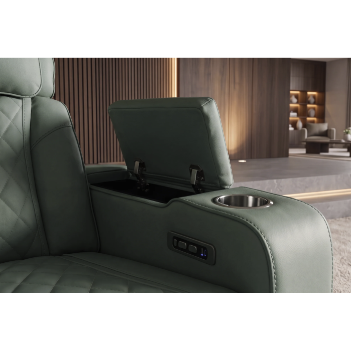 Canapé relax DOMUS 2 places en similicuir – Vert menthe – 190 x 101 x 103 cm