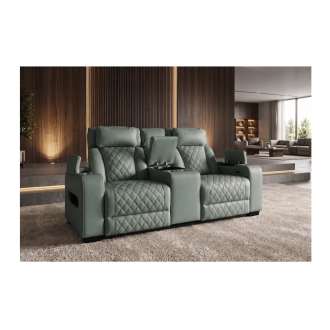 Canapé relax DOMUS vert avec coffre du milieu ouvert