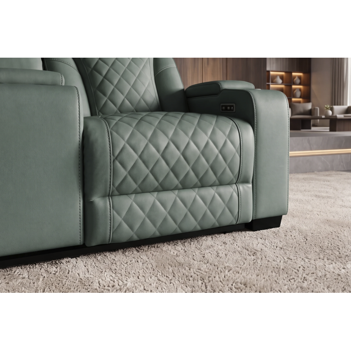 Canapé relax DOMUS 2 places en similicuir – Vert menthe – 190 x 101 x 103 cm