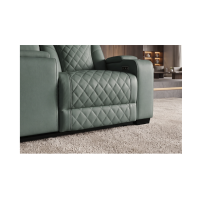 Zoom sur les jambières du canapé relax DOMUS vert