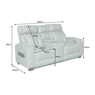 Canapé cinéma relax DOMUS 2 plaatsen in kunstleer - Muntgroen - 190 x 101 x 103 cm