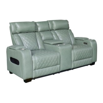 Canapé cinéma relax DOMUS 2 plaatsen in kunstleer - Muntgroen - 190 x 101 x 103 cm