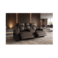 Canapé relax électrique DOMUS 2 places en similicuir – Marron chocolat – 190 x 101 x 103 cm