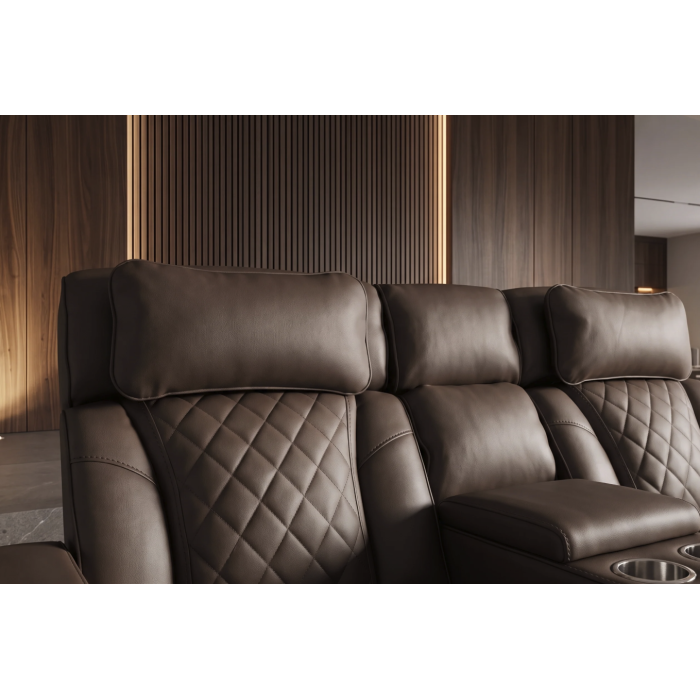 Canapé relax électrique DOMUS 2 places en similicuir – Marron chocolat – 190 x 101 x 103 cm