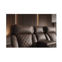Zoom sur le dossier du canapé relax DOMUS marron chocolat