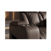 Canapé relax électrique DOMUS 2 places en similicuir – Marron chocolat – 190 x 101 x 103 cm