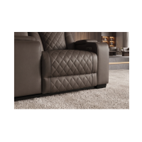 Zoom sur le bas du canapé relax DOMUS marron chocolat