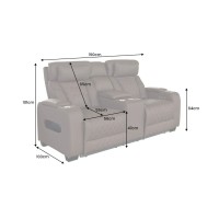 Canapé relax électrique DOMUS 2 places en similicuir – Marron chocolat – 190 x 101 x 103 cm