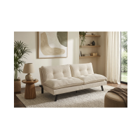 Canapé convertible AZENA beige mis en situation