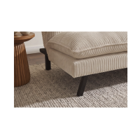 Canapé convertible AZENA 3 places en tissu côtelé – Beige et noir – 190 x 80 x 90 cm