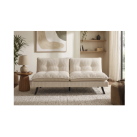 Canapé convertible AZENA beige vu de face