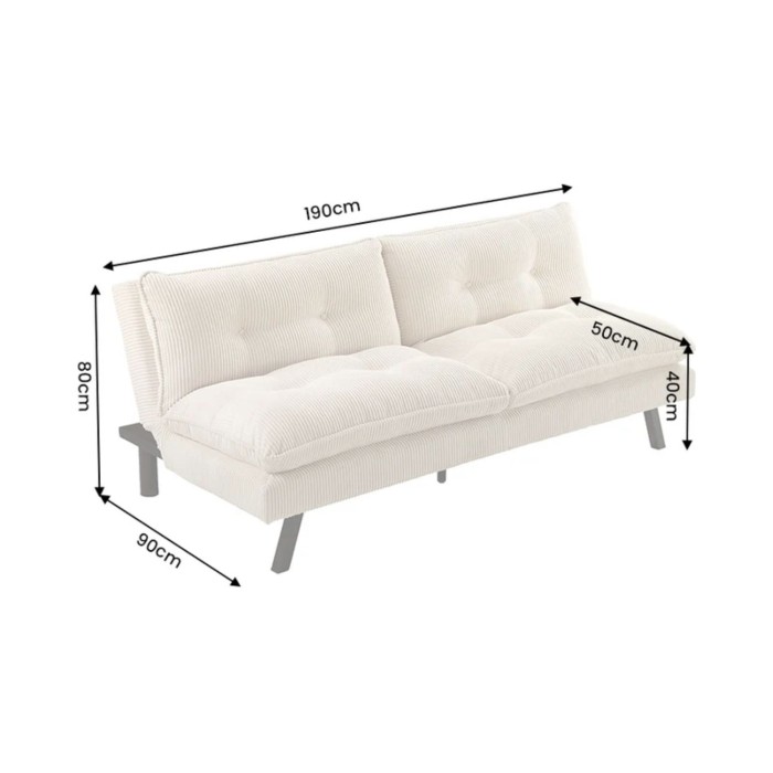 Canapé convertible AZENA beige dimensions