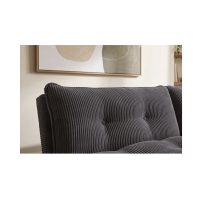 Canapé convertible AZENA 3 places en tissu côtelé – Gris foncé et noir – 190 x 80 x 90 cm